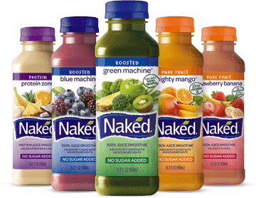 Hot drink: Naked blue machine blueberry smoothie and red machine